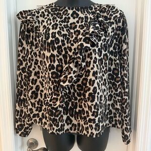 Lane Bryant Leopard Print Ruffle Blouse